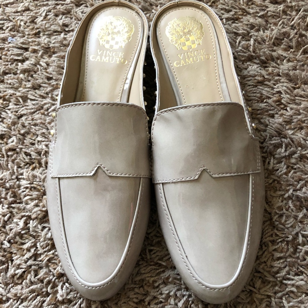Vince Camuto Patent Leather Studded Slides